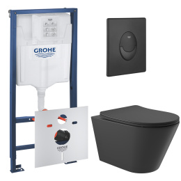 Комплект инсталляции GROHE Rapid SL 1000044 с унитазом Aqueduto CONE CON0140 и сиденьем с микролифтом (NW0668)