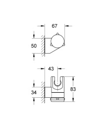 Держатель настенный для ручного душа GROHE Relexa регулируемый, хром (28623000)