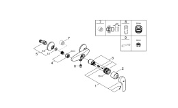 Готовый комплект для ванной комнаты GROHE Eurosmart с душевым гарнитуром (NB0027)