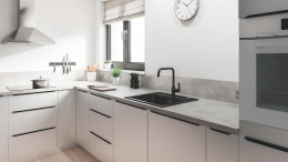 Смеситель для кухонной мойки GROHE Start с высоким поворотным изливом, матовый черный (304702430)