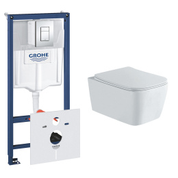 Комплект инсталляции GROHE 38775001 с унитазом Aquatek ЛИБРА New и сиденьем с микролифтом (NW0147/S)