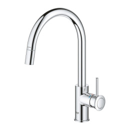 Смеситель для кухни GROHE BauClassic с выдвижной лейкой, хром (30573000)