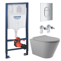 Комплект инсталляции GROHE Rapid SL NW0145/S с унитазом Aqueduto CONE CON0130 и раковиной Aqueduto ESPIRAL ESP0430 (NW0489)