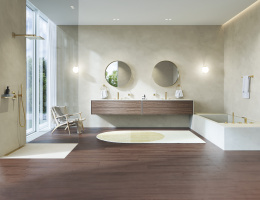 Смеситель для ванны GROHE Allure двухвентильный, на 5 отверстий, на край ванны, холодный рассвет матовый (25221GN1)