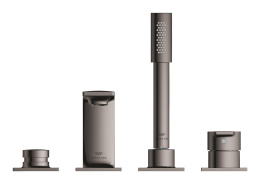 Смеситель для ванны GROHE Allure на 4 отверстия, на край ванны, темный графит глянец (19316A01)