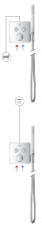 Внешняя часть термостата для душа GROHE Grohtherm SmartControl на 2 потребителя, хром (29125000)