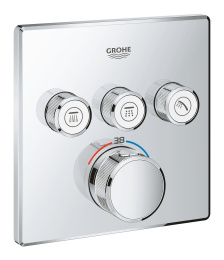 Внешняя часть термостата для ванны и душа GROHE Grohtherm SmartControl на 3 потребителя, хром (29126000)