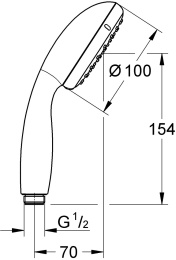 Ручной душ GROHE Vitalio Start, 2 режима, черный (279462430)