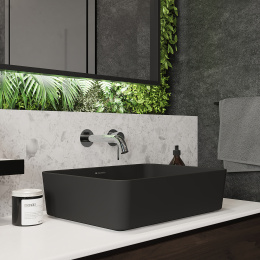 Раковина накладная Aqueduto ESPIRAL, прямоугольная 370*500, черный матовый (ESP0440)