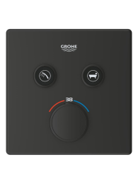 Внешняя часть термостата для душа GROHE Grohtherm SmartControl на 2 потребителя, матовый черный (291242430)