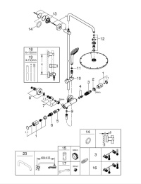 Душевая система GROHE Euphoria System 310 с термостатом для душа, темный графит матовый (26075AL0)