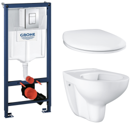 Комплект инсталляции GROHE Rapid SL 3 в 1 с унитазом Bau Ceramic и сиденьем (NW0120)