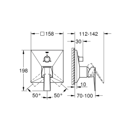 Внешняя часть смесителя для ванны GROHE Allure Brilliant с переключателем на 3 положения, хром (24099000)