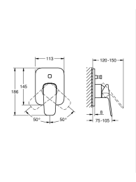 Внешняя часть смесителя GROHE Cubeo, хром (1018310000)