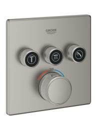 Внешняя часть термостата для душа GROHE Grohtherm SmartControl на 3 потребителя, сатиновая сталь (29126MS0)