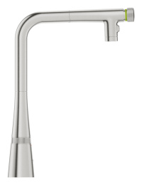 Смеситель для кухни GROHE Zedra SmartControl с вытяжным изливом 2jet, суперсталь (31886DC0)