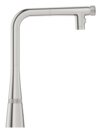 Смеситель для кухни GROHE Zedra SmartControl с вытяжным изливом 2jet, суперсталь (31886DC0)