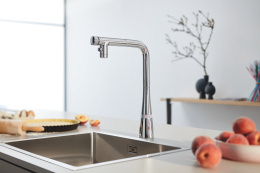 Смеситель для кухни GROHE Zedra SmartControl с вытяжным изливом 2jet, суперсталь (31886DC0)