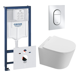 Комплект инсталляции GROHE Rapid SL NW0145/S с унитазом Aquatek ТАУРУС AQ1580T-00 и сиденьем с микролифтом (NW0350)