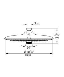 Верхний душ GROHE Euphoria 260 SmartControl, 9,5 л/мин, 3 режима, хром (26456000)