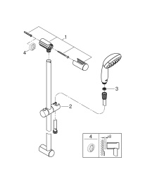Душевой гарнитур GROHE Tempesta 100, 1 вид струи, хром (27854001)