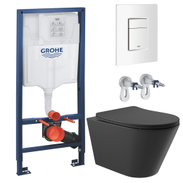 Комплект инсталляции GROHE Rapid SL 38772SH0 с унитазом Aqueduto CONE CON0140 и раковиной Aqueduto ESPIRAL ESP0340 (NW0392)