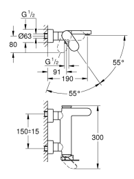 Смеситель для ванны GROHE Plus, теплый закат матовый (33553DL4)