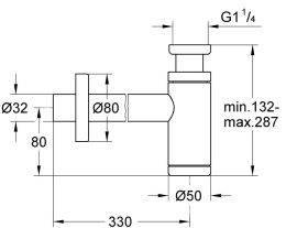 Сифон для раковины GROHE 1 1/4", матовый черный (295032430)