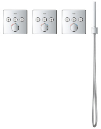 Внешняя часть термостата для душа GROHE Grohtherm SmartControl на 3 потребителя, хром (29126000)