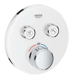 Внешняя часть термостата для ванны и душа GROHE Grohtherm SmartControl на 2 потребителя, круглая, белая луна (29151LS0)
