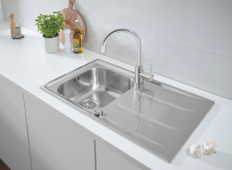 Мойка GROHE из нержавеющей стали с корзинчатым вентилем, оборачиваемая K400 45 -S 86/50 1.0 (31566SD0)