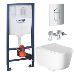 Комплект инсталляции GROHE Rapid SL NW0145/S с унитазом Aquatek ЛУГАНО AQ2002-00 и сиденьем с микролифтом (NW0322)