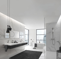 Внешняя часть смесителя для ванны GROHE Essence напольного монтажа, темный графит матовый (25248AL1)