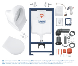 Комплект инсталляции GROHE Solido Perfect 4 в 1 с подвесным унитазом Lecico Perth и сиденьем (39192000)