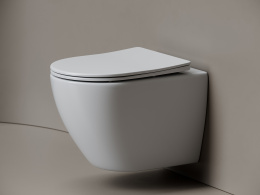 Подвесной унитаз Ceramicanova Мия безободковый, смыв Торнадо, белый (CN1805T)