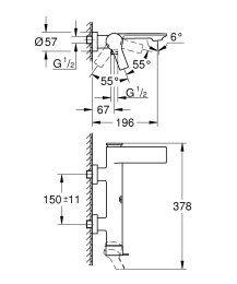 Смеситель для ванны GROHE Allure, хром (32826001)