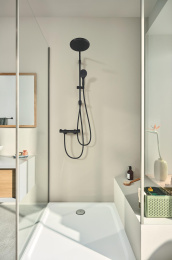 Термостат для душа GROHE Grohtherm 800, без подключений, фантомный чёрный (1022072430)