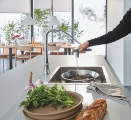 Смеситель для кухни GROHE Zedra SmartControl с вытяжным изливом 2jet, хром (31886000)