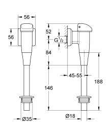 Смывное устройство для писсуара GROHE (37437000)