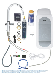 Смеситель для кухни GROHE Blue Home с системой фильтрации, охлаждения и газирования воды, Wi-Fi, хром (31541000)