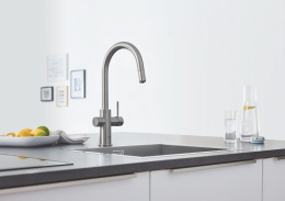 Смеситель для кухонной мойки GROHE Blue Home с системой фильтрации, охлаждения и газирования воды, Wi-Fi, суперсталь (31541DC0)