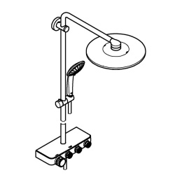 Душевая система GROHE Euphoria SmartControl System 310 Duo с термостатом для душа, фантомный черный (22120KF0)