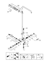 Душевая система GROHE Euphoria с термостатом для ванны, хром (26243000)