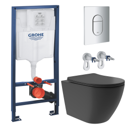 Комплект инсталляции GROHE Rapid SL NW0145/S с унитазом Aqueduto OVO Plus OVOT0240 и раковиной Aqueduto ESPIRAL ESP0340 (NW0381)