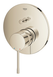 Внешняя часть смесителя для ванны GROHE Essence скрытого монтажа на 2 потребителя, круглая, никель глянец (24167BE1)