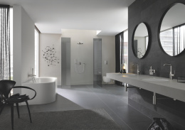 Внешняя часть смесителя для ванны GROHE Essence скрытого монтажа на 2 потребителя, круглая, суперсталь (24167DC1)