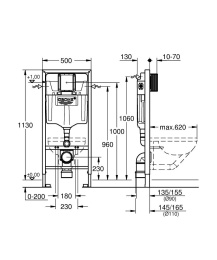 Комплект инсталляции GROHE Rapid SL 3 в 1 с унитазом Aquatek АУРА AQ1805T-00 и звукоизоляционным комплектом (NW0763)