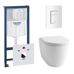 Комплект инсталляции GROHE Rapid SL 38772SH0 с унитазом GROHE Clova Ceramic Oval и сиденьем с микролифтом (NW0665)