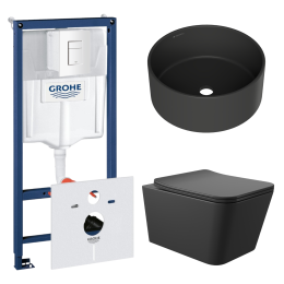 Комплект инсталляции GROHE Rapid SL 38772SH0 с унитазом Aqueduto MACIO MAC0140 и раковиной Aqueduto ESPIRAL D400 ESP0140 (NW0428)