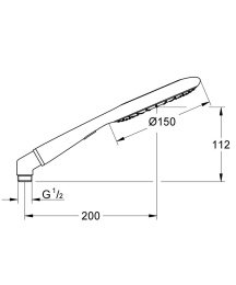 Ручной душ GROHE Rainshower Icon, 2 режима, хром/желтый (27628000)